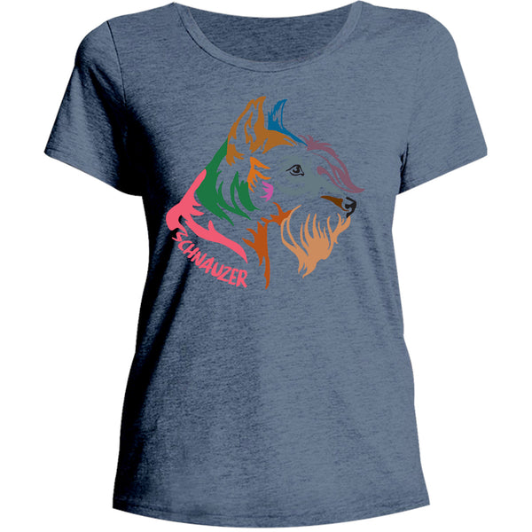 Schnauzer Colourful - Ladies Relaxed Fit Tee - Graphic Tees Australia