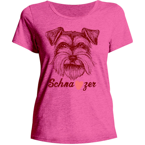 Schnauzer Heart - Ladies Relaxed Fit Tee - Graphic Tees Australia