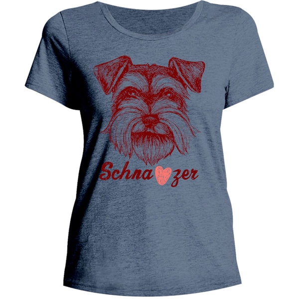 Schnauzer Heart - Ladies Relaxed Fit Tee - Graphic Tees Australia