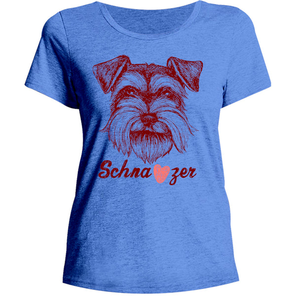 Schnauzer Heart - Ladies Relaxed Fit Tee - Graphic Tees Australia