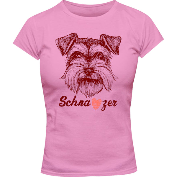 Schnauzer Heart - Ladies Slim Fit Tee - Graphic Tees Australia