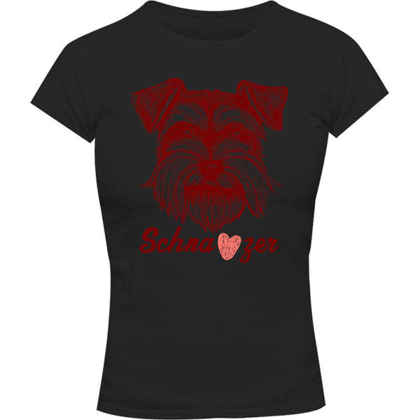 Schnauzer Heart - Ladies Slim Fit Tee - Graphic Tees Australia