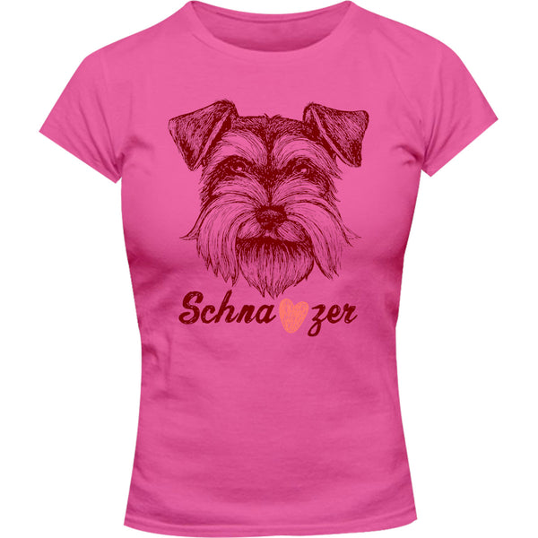 Schnauzer Heart - Ladies Slim Fit Tee - Graphic Tees Australia