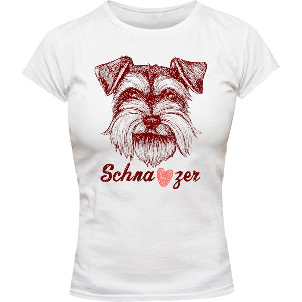 Schnauzer Heart - Ladies Slim Fit Tee - Graphic Tees Australia