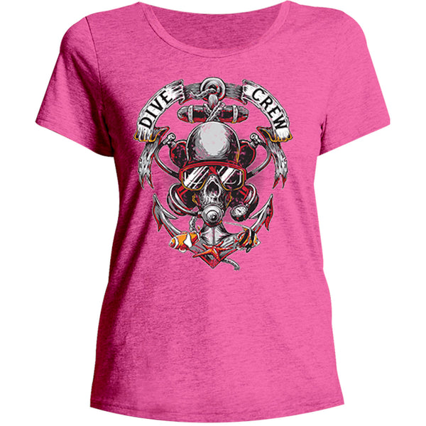 Skull Dive Crew - Ladies Relaxed Fit Tee - Graphic Tees Australia