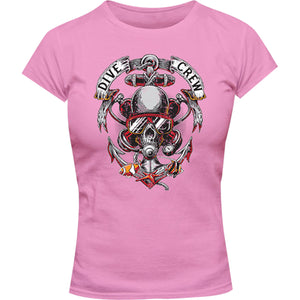 Skull Dive Crew - Ladies Slim Fit Tee - Graphic Tees Australia