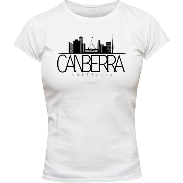 Skyline Canberra Australia - Ladies Slim Fit Tee - Graphic Tees Australia