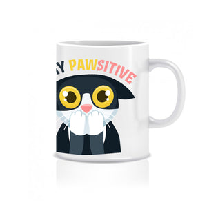 Stay Pawsitive - Ceramic Mug - Graphic Tees Australia