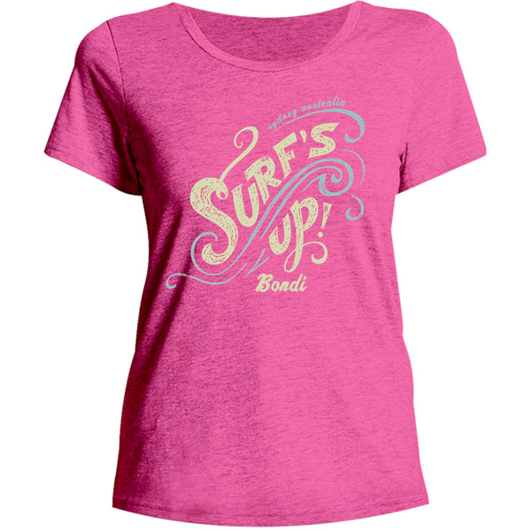 Surf's Up Bondi - Ladies Relaxed Fit Tee - Graphic Tees Australia