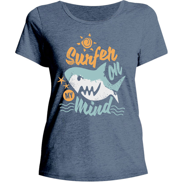 Surfer On My Mind - Ladies Relaxed Fit Tee - Graphic Tees Australia