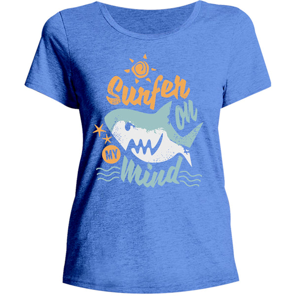 Surfer On My Mind - Ladies Relaxed Fit Tee - Graphic Tees Australia