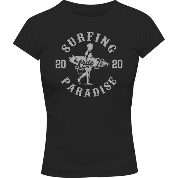 Surfing Paradise - Ladies Slim Fit Tee - Graphic Tees Australia