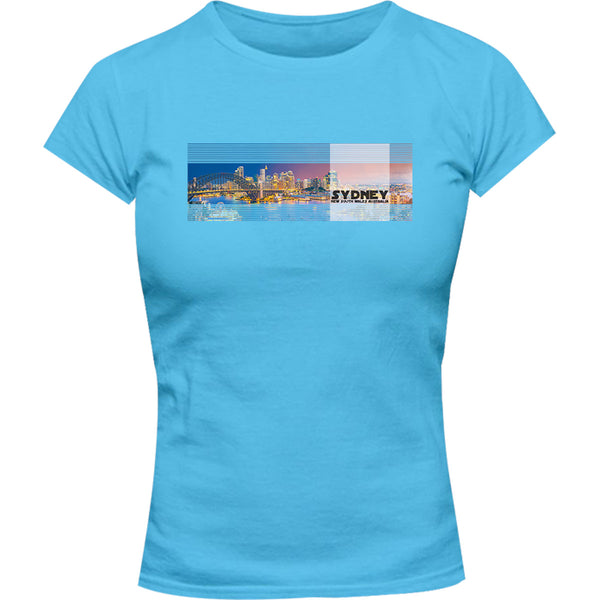 Sydney Australia Landscape - Ladies Slim Fit Tee - Graphic Tees Australia