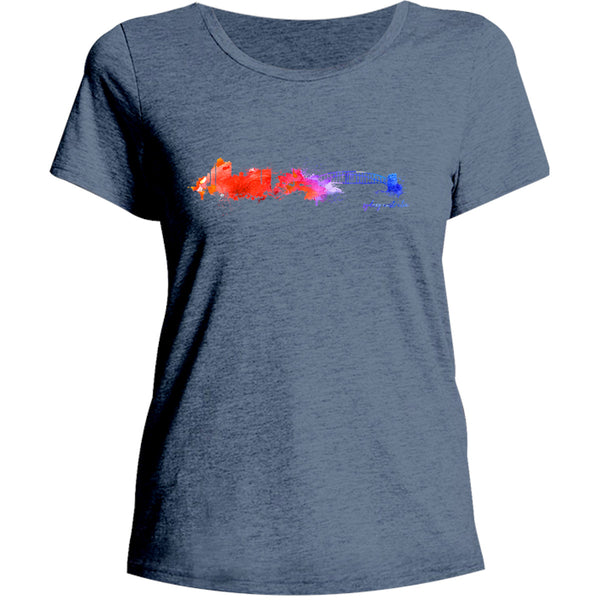 Sydney Australia Painterly Skyline - Ladies Relaxed Fit Tee - Graphic Tees Australia