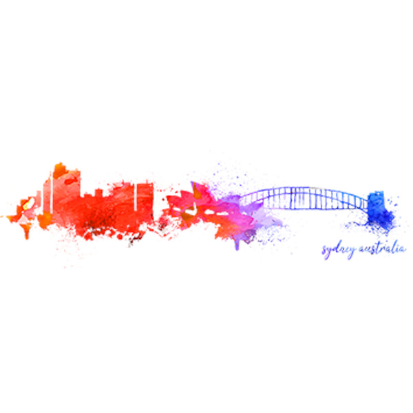 Sydney Australia Painterly Skyline - Ladies Slim Fit Tee - Graphic Tees Australia