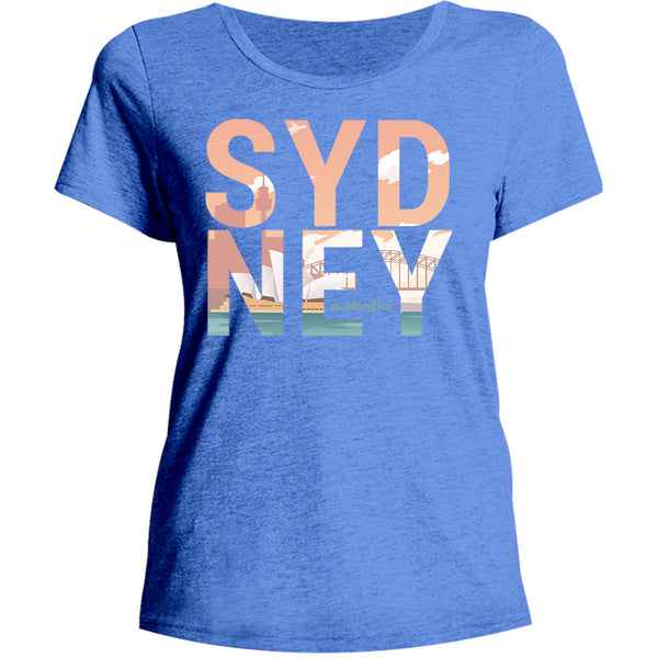 Sydney Australia Photo in Word - Ladies Relaxed Fit Tee - Graphic Tees Australia