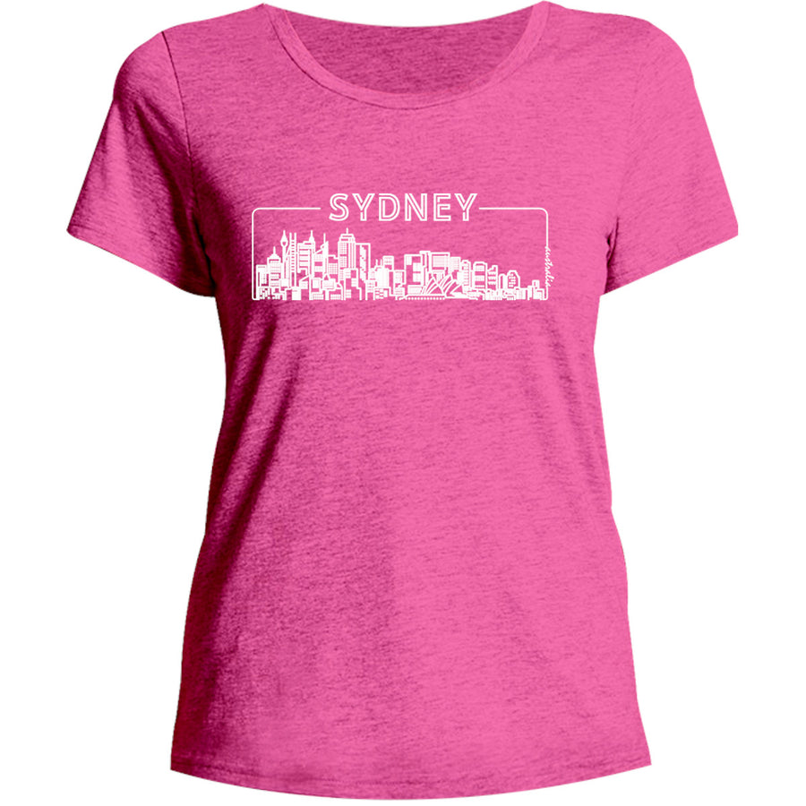 Sydney Australia Skyline Outline - Ladies Relaxed Fit Tee - Graphic Tees Australia