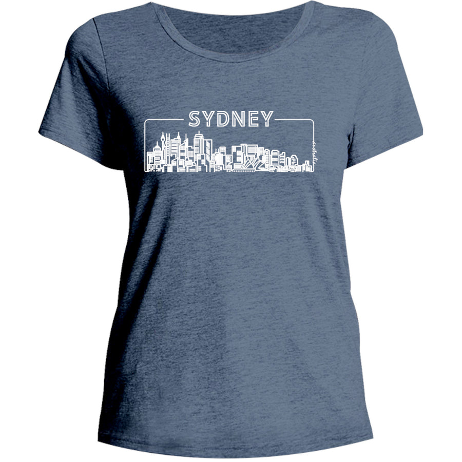 Sydney Australia Skyline Outline - Ladies Relaxed Fit Tee - Graphic Tees Australia