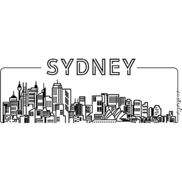 Sydney Australia Skyline Outline - Unisex Tee - Graphic Tees Australia