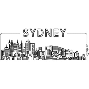 Sydney Australia Skyline Outline - Ladies Relaxed Fit Tee - Graphic Tees Australia