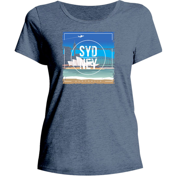 Sydney Australia Square Paint Brush - Ladies Relaxed Fit Tee - Graphic Tees Australia