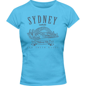 Sydney Australia Vintage mono - Ladies Slim Fit Tee - Graphic Tees Australia