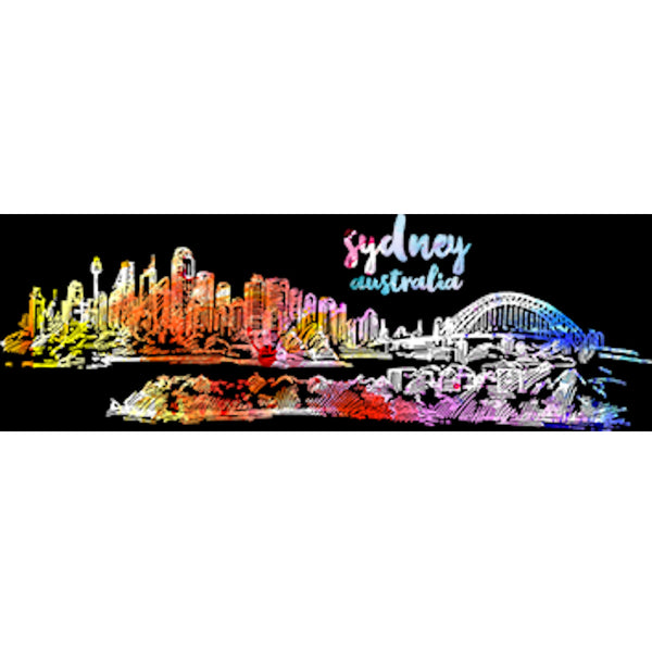 Sydney Australia Watercolour Sketch - Ladies Slim Fit Tee - Graphic Tees Australia