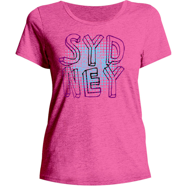 Sydney Halftone Circle Map - Ladies Relaxed Fit Tee - Graphic Tees Australia