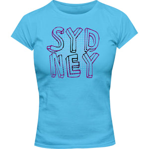 Sydney Halftone Circle Map - Ladies Slim Fit Tee - Graphic Tees Australia