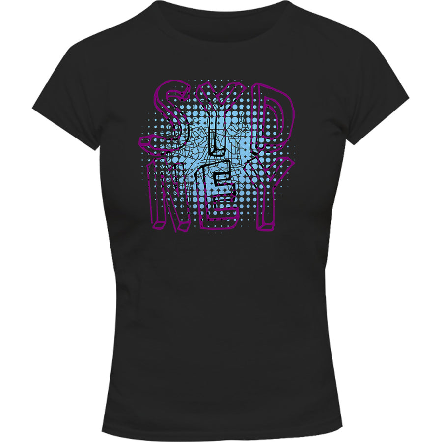 Sydney Halftone Circle Map - Ladies Slim Fit Tee - Graphic Tees Australia