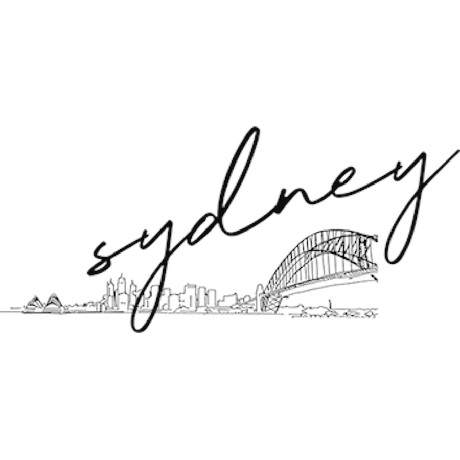 Sydney Hand-drawn Skyline - Ladies Relaxed Fit Tee - Graphic Tees Australia