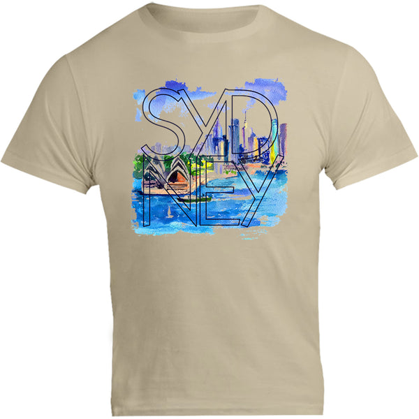 Sydney Painted Scenic Skyline - Unisex Tee - Graphic Tees Australia