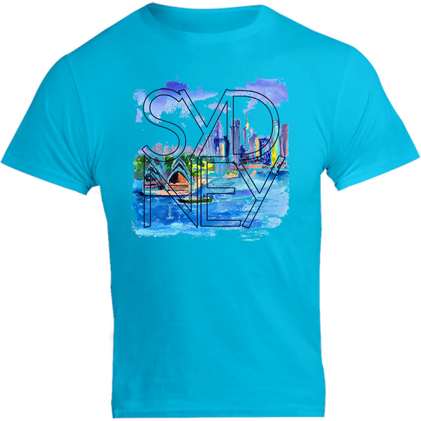 Sydney Painted Scenic Skyline - Unisex Tee - Graphic Tees Australia