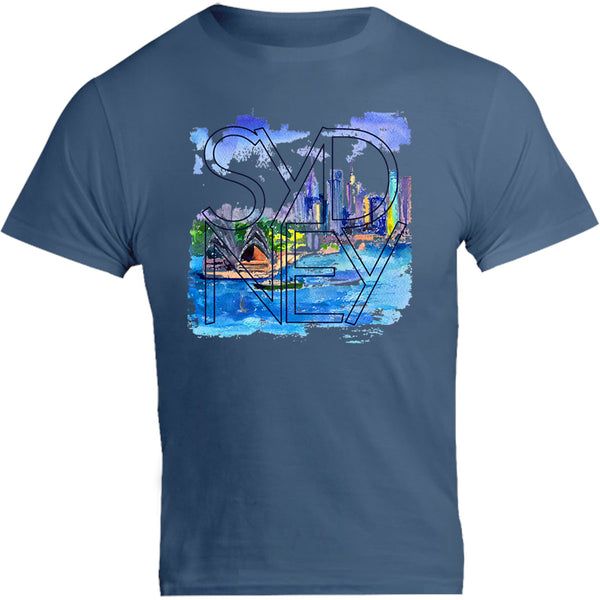 Sydney Painted Scenic Skyline - Unisex Tee - Graphic Tees Australia