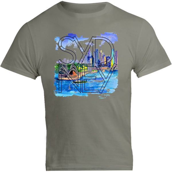 Sydney Painted Scenic Skyline - Unisex Tee - Graphic Tees Australia