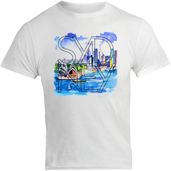 Sydney Painted Scenic Skyline - Unisex Tee - Graphic Tees Australia