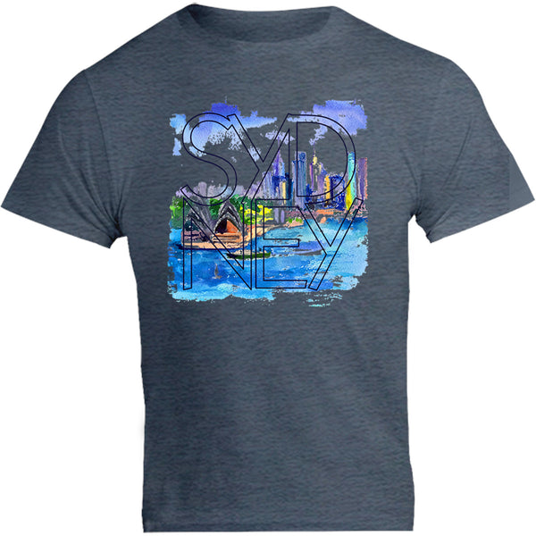 Sydney Painted Scenic Skyline - Unisex Tee - Graphic Tees Australia