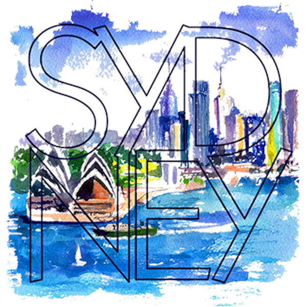 Sydney Painted Scenic Skyline - Unisex Tee - Graphic Tees Australia