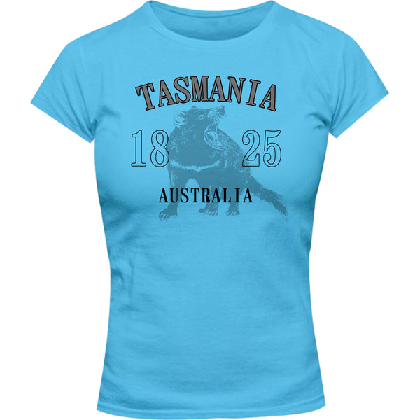 Tasmania Australia Devil - Ladies Slim Fit Tee - Graphic Tees Australia