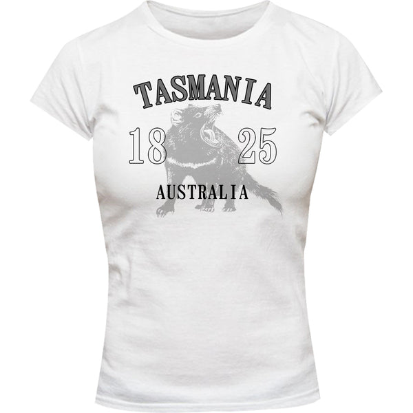 Tasmania Australia Devil - Ladies Slim Fit Tee - Graphic Tees Australia