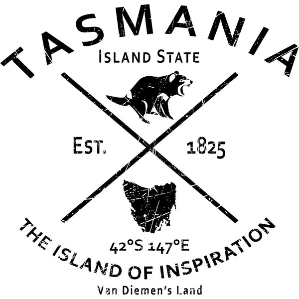 Tasmania Island State - Ladies Relaxed Fit Tee - Graphic Tees Australia