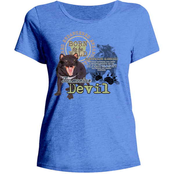 Tasmanian Devil Endangered - Ladies Relaxed Fit Tee - Graphic Tees Australia