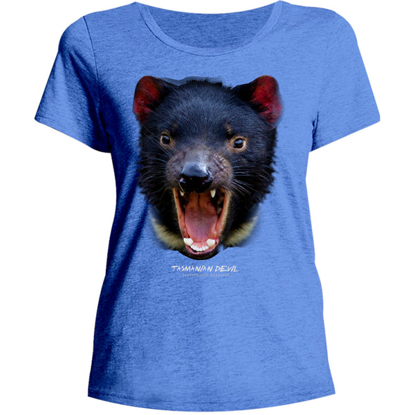 Tasmanian Devil Head - Ladies Relaxed Fit Tee - Graphic Tees Australia