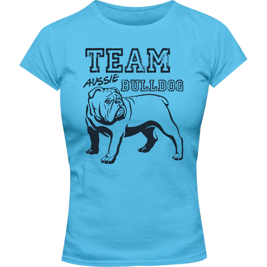 Team Aussie Bulldog - Ladies Slim Fit Tee - Graphic Tees Australia