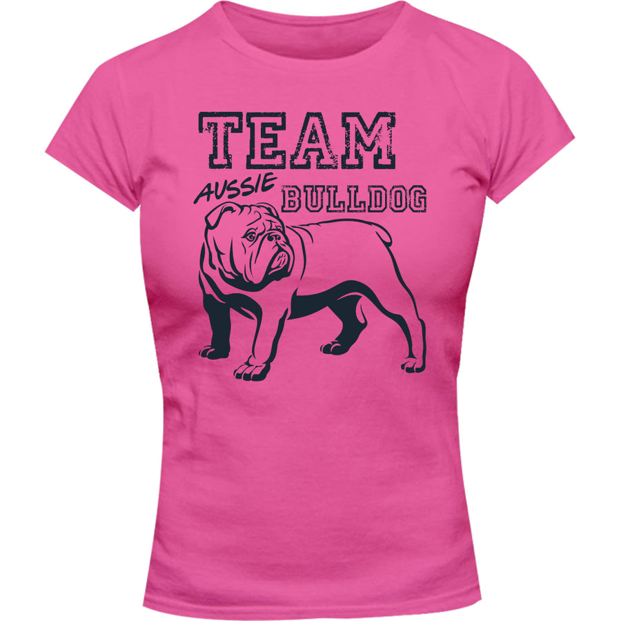 Team Aussie Bulldog - Ladies Slim Fit Tee - Graphic Tees Australia