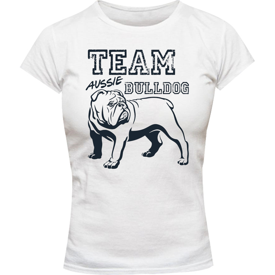 Team Aussie Bulldog - Ladies Slim Fit Tee - Graphic Tees Australia