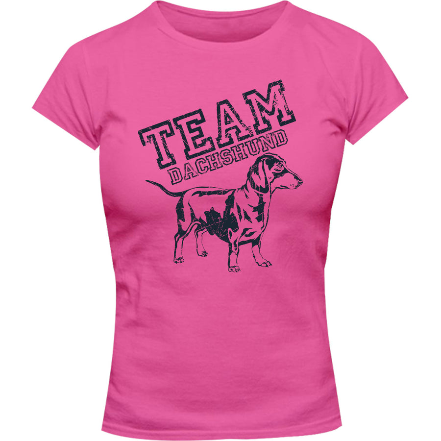 Team Dachshund - Ladies Slim Fit Tee - Graphic Tees Australia