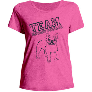 Team French Bulldog - Ladies Relaxed Fit Tee - Graphic Tees Australia