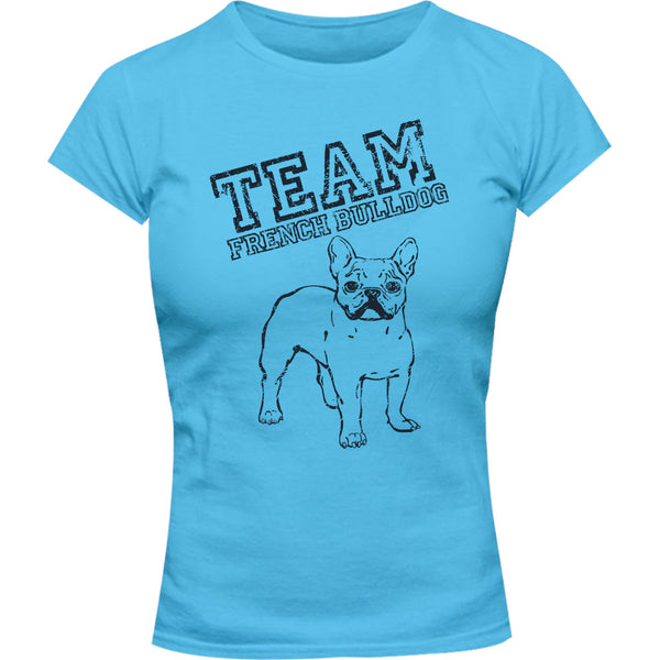 Team French Bulldog - Ladies Slim Fit Tee - Graphic Tees Australia