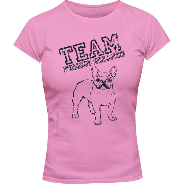 Team French Bulldog - Ladies Slim Fit Tee - Graphic Tees Australia